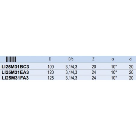 LI25M31EA3 FREUD Panza incizor conic, 120x3.1/4.3x20 mm, 24 dinti.