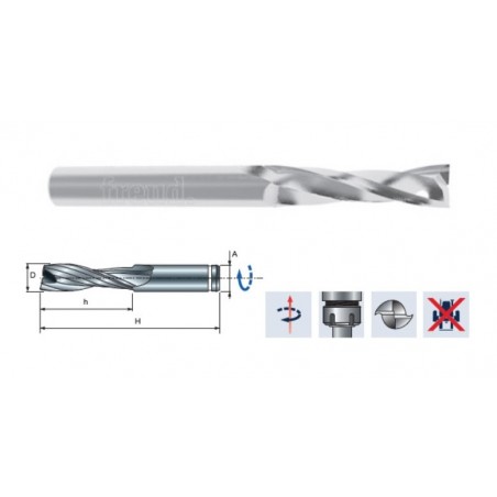 SCH2UFN150R FREUD Freza 6 mm, prindere cilindrica 8 mm, dinti Z2.