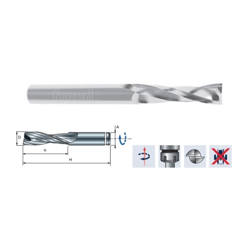 SCH2UFN248R FREUD Freza 10 mm, prindere 10 mm, lungime activa 52 mm.