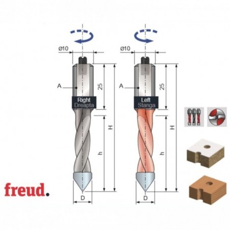 PF10MS AC3 FREUD Burghiu 5 mm,prindere cilindrica aplatizata 10x25 mm