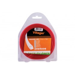 034053 VILLAGER Fir nailon patrat rosu pentru motocoase, 2.4mm, 15m