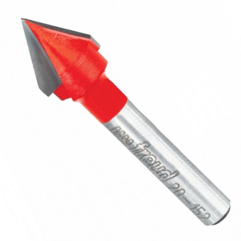 20-10208P FREUD Freza 9.5 mm,coada 8 mm,profilata in V pentru gravura.