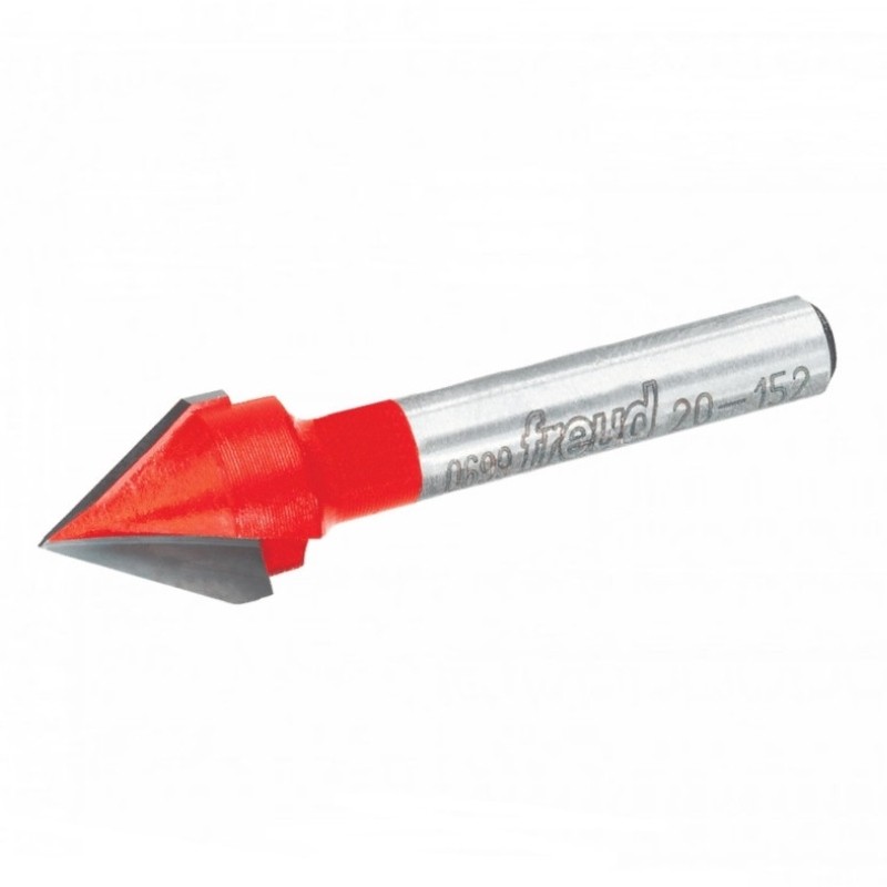 20-10208P FREUD Freza 9.5 mm,coada 8 mm,profilata in V pentru gravura.