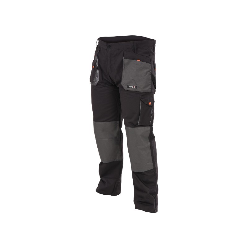 YT-80182 YATO Pantaloni de lucru, marime S, culoare negru, 9 buzunare.