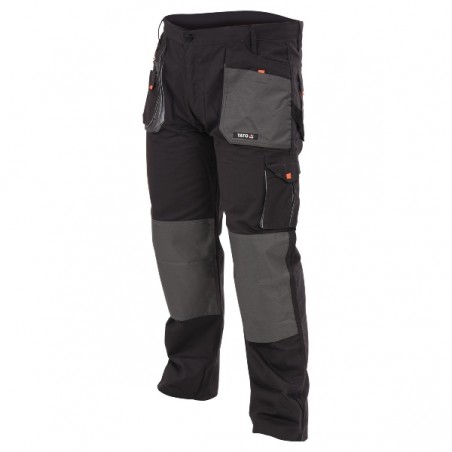 YT-80183 YATO Pantaloni de lucru, marime M, culoare negru, 9 buzunare.