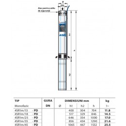 Pompe submersibile de 4" 4SR1m Pedrollo