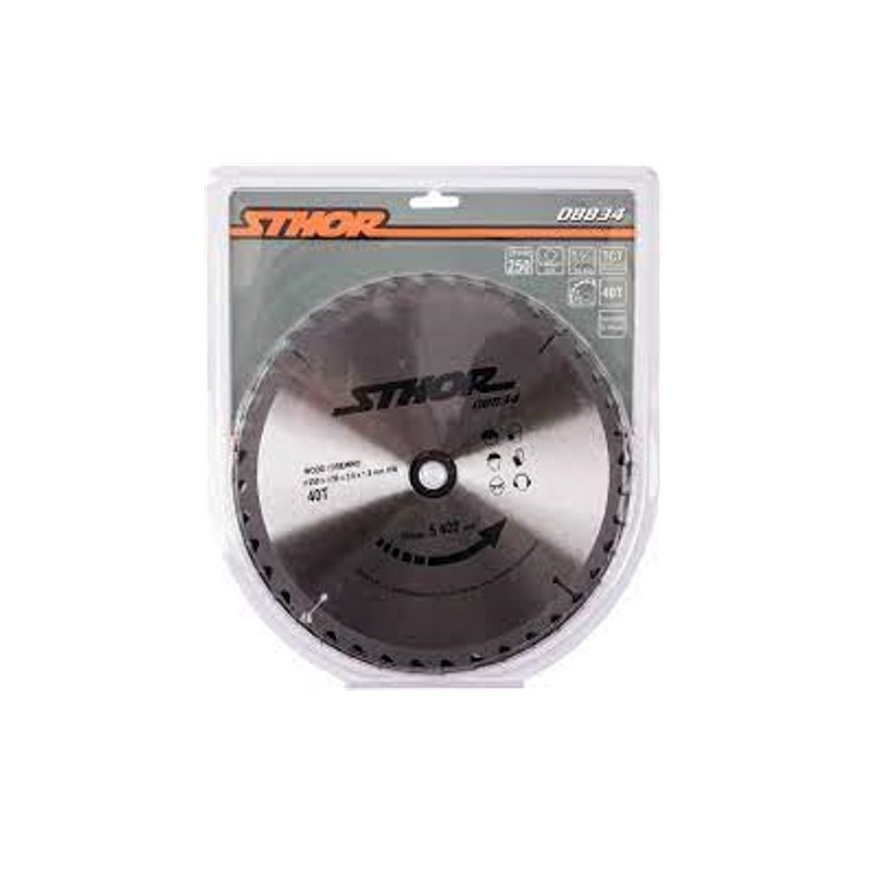 08834 STHOR Disc circular 250 x 3 x 30, 40T, pentru lemn.