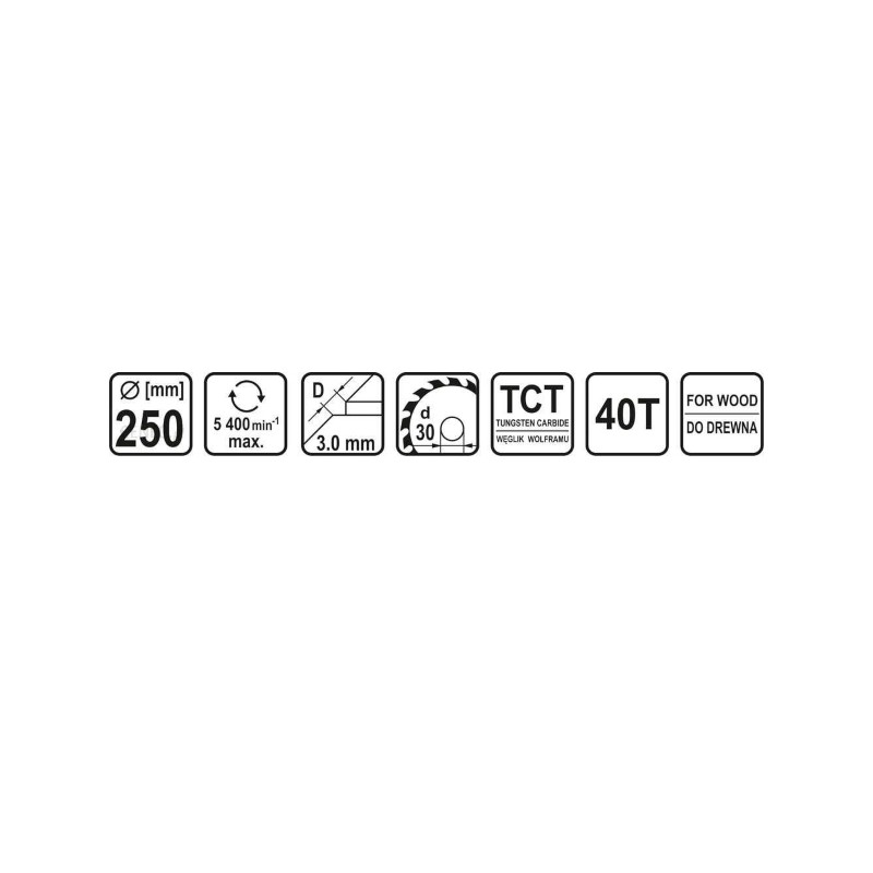 08834 STHOR Disc circular 250 x 3 x 30, 40T, pentru lemn.