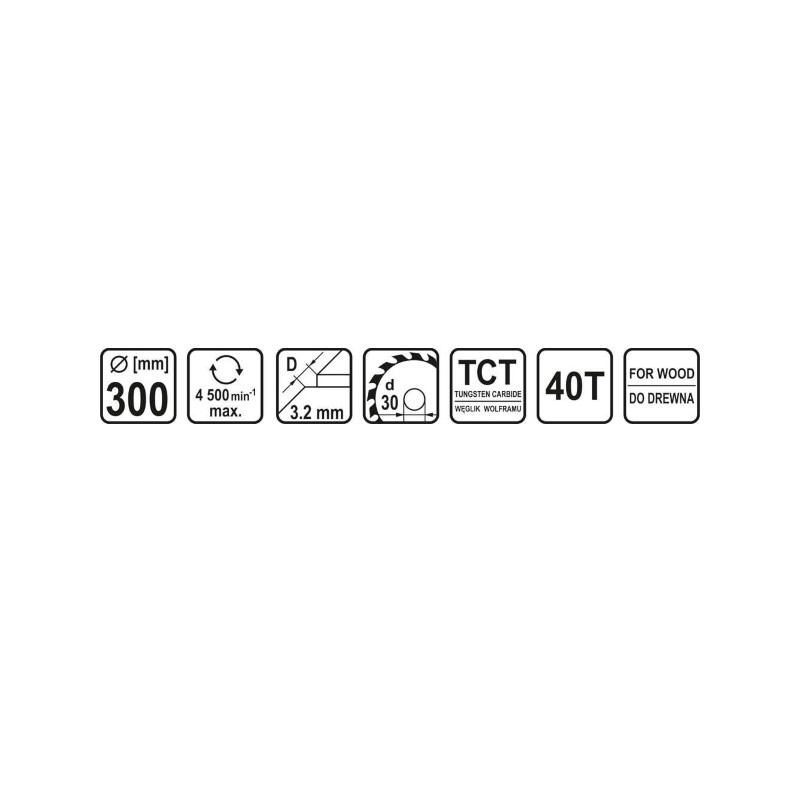 08837 STHOR Disc circular 300 x 3 x 30, 40T, pentru lemn.