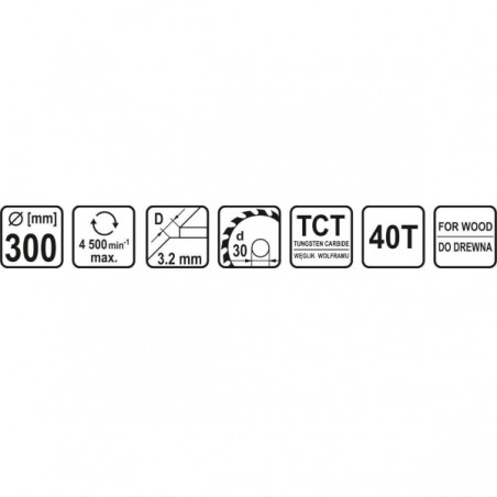 08837 STHOR Disc circular 300 x 3 x 30, 40T, pentru lemn.