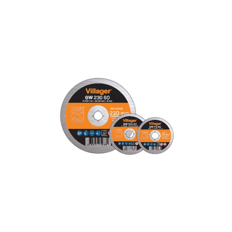 038348 VILLAGER Disc abraziv GW12560 pentru metal, 125x22.23mm