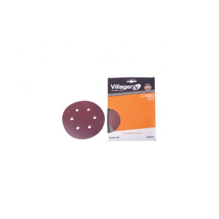 037008 VILLAGER Set hartie abraziva VLN 382, 125mm, granulatie 120