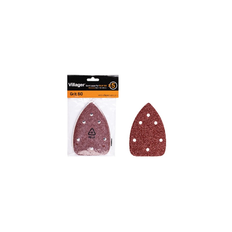 051248 VILLAGER Set hartie abraziva VLN 125, 140x50mm, granulatie 60