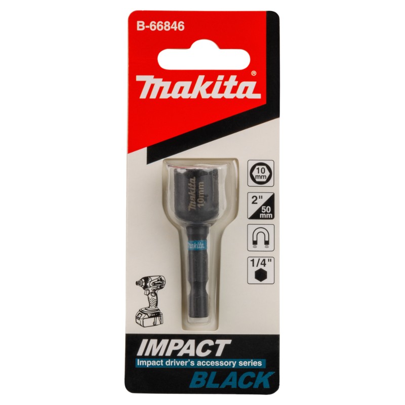 B-66846 MAKITA Cheie tubulara magnetica 10x50mm, prindere hexagon 1/4"