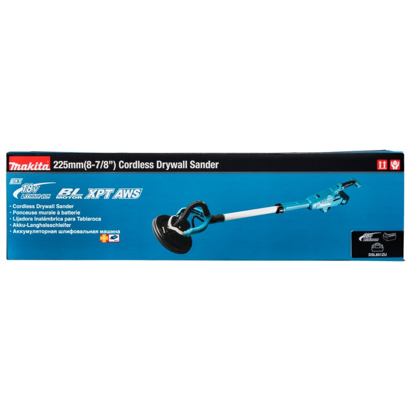 DSL801Z MAKITA Slefuitor de pereti 225mm, fara acumulator Li-Ion 18V
