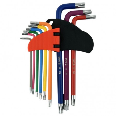 YT-05633 YATO Set 9 chei TORX T10-T50, tip L, colorate.