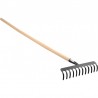 35781 FLO Grebla metalica cu 10 dinti si maner din lemn.