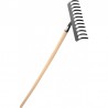 35781 FLO Grebla metalica cu 10 dinti si maner din lemn.