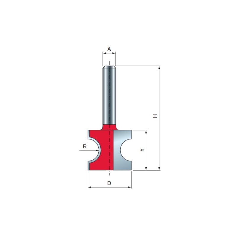 82-10608P FREUD Freza profilata 1/2 concav, diametru taiere 25.4 mm.