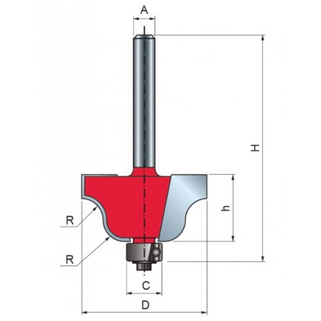 38-10208P FREUD Freza 35 mm, profilata sinusoidal, coada 8 mm.