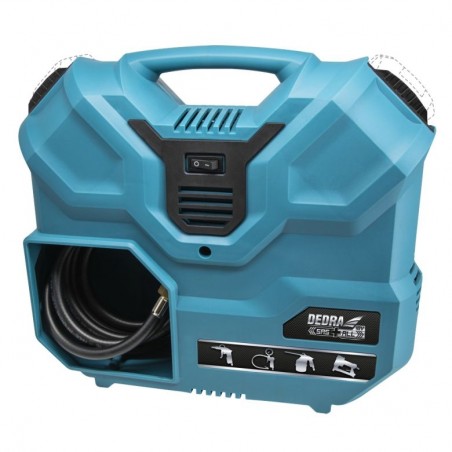 DED7076V DEDRA Compresor cu 2 acumulatori 18V 4Ah si incarcator 125W