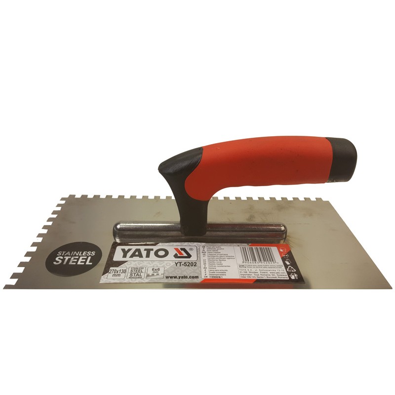 YT-5204 Gletiera zimtata din inox 260 x 130 mm, 6 x 6 mm YATO