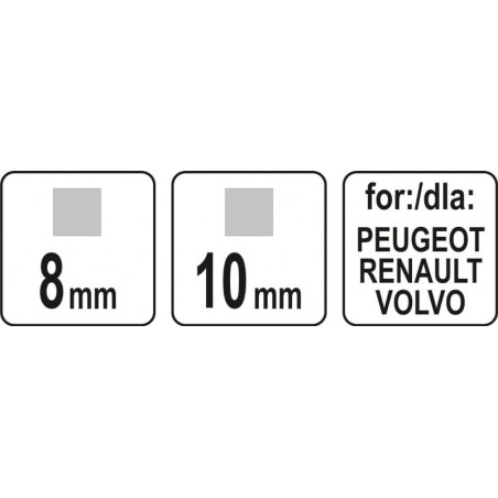 YT-05995 YATO Cheie pentru dopuri de scurgere ulei, 8 si 10 mm patrat.