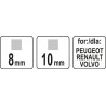 YT-05995 YATO Cheie pentru dopuri de scurgere ulei, 8 si 10 mm patrat.