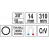 YT-08163 YATO Cheie tubulara bihexagonala 14 mm, prindere 3/8".
