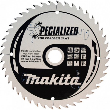 B-53198 MAKITA Disc fierastrau circular pentru taiat lemn 165x20mm 44T