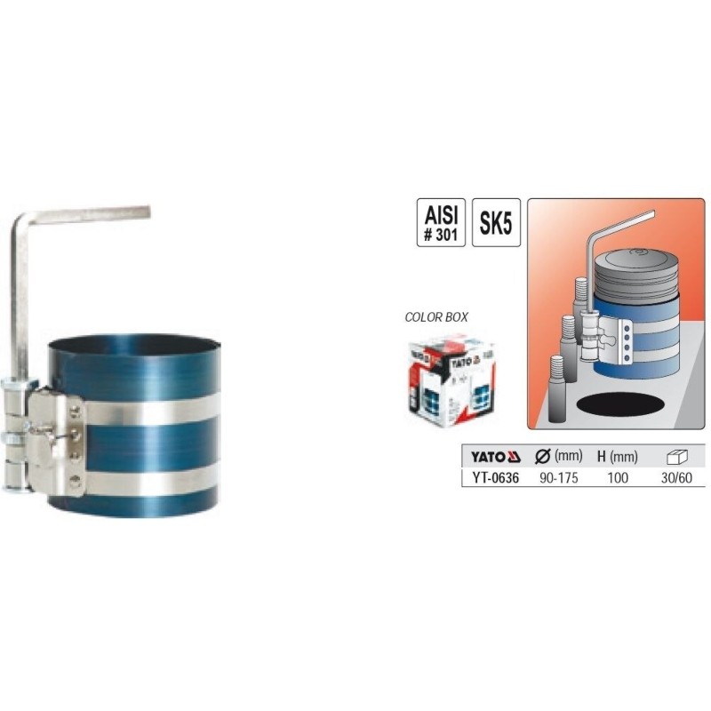 YT-0636 YATO Presa pentru segmenti auto, diametru 90-175 mm.