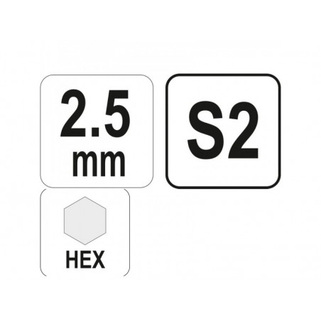 YT-05571 YATO Cheie imbus hexagonala 2.5 mm, cu maner tip T.