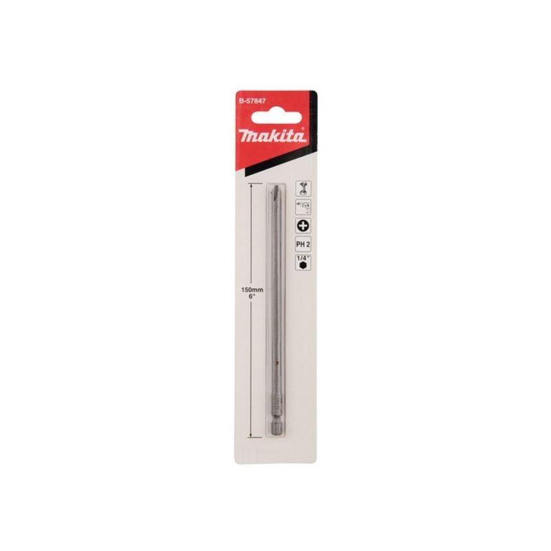 B-57847 MAKITA Bit PH2, prindere hexagon 1/4", lungime 150mm