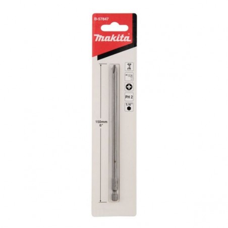 B-57847 MAKITA Bit PH2, prindere hexagon 1/4", lungime 150mm