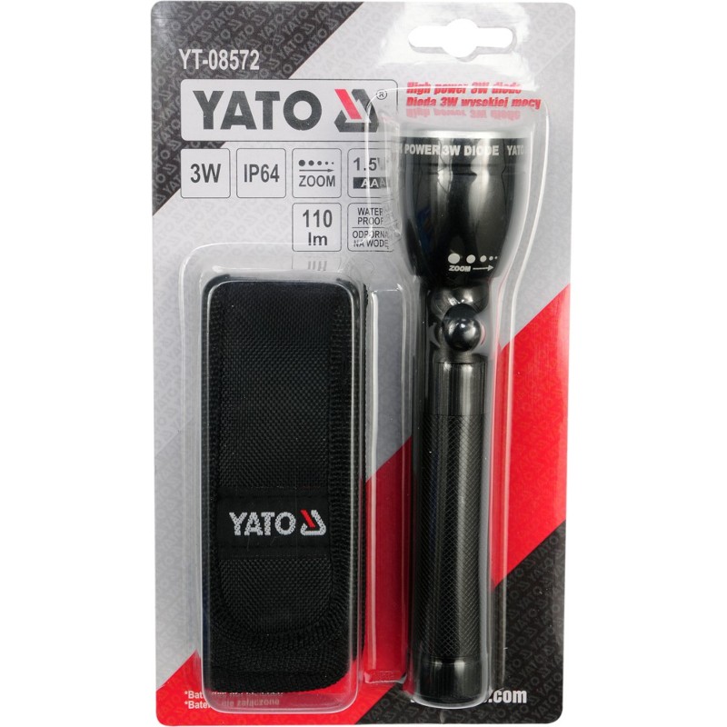 YT-08572 YATO Lanterna LED 3W cu functie zoom, 110Lm