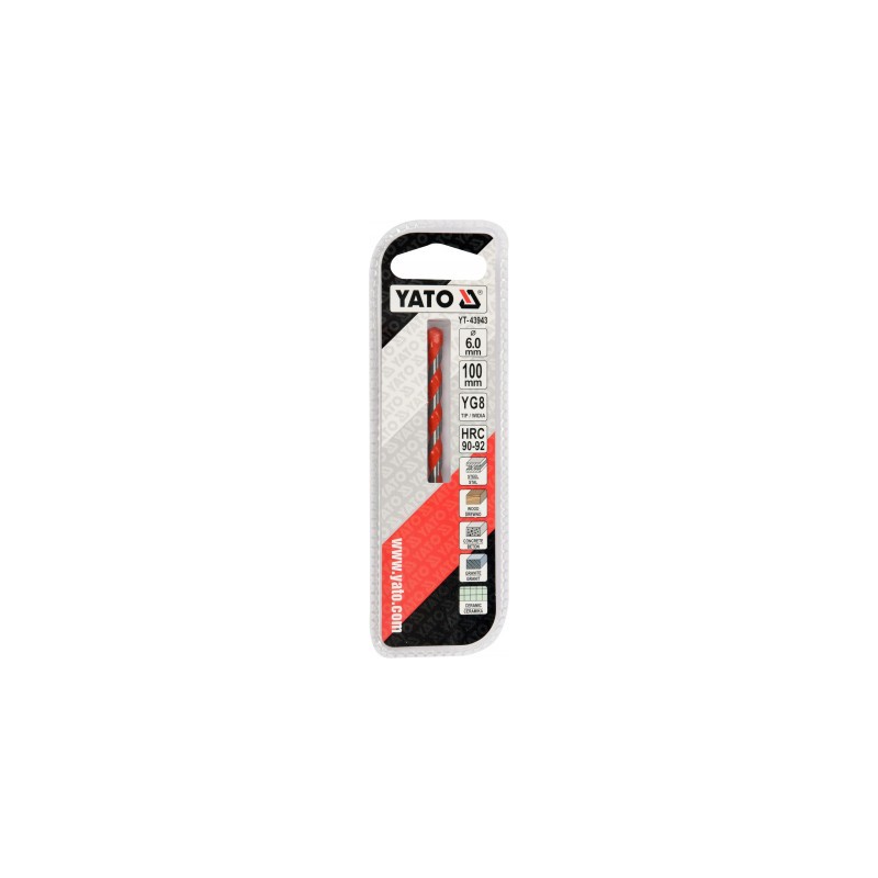 YT-43943 YATO Burghiu universal, diametru 6 mm, lungime 100 mm