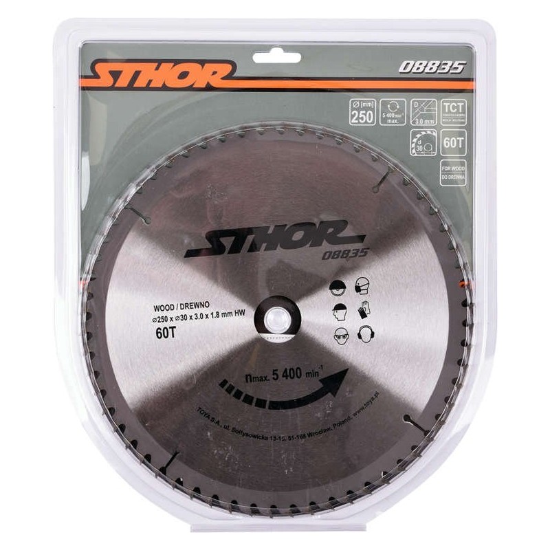 08835 STHOR 08835 STHOR Disc circular pentru lemn 250x30X3mm, 60T