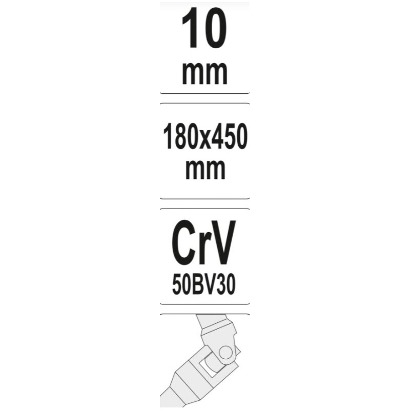 YT-15275 YATO Cheie tubulara hexagonala 10 mm T, articulatie cardanica