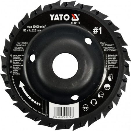 YT-59173 YATO Disc circular raspel depresat 115x5x22.2mm