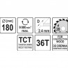 YT-60482 YATO Disc circular pentru lemn 180 x 20 x 2.4 mm, 36 dinti