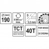 YT-60489 YATO Disc circular pentru lemn 190 x 30 x 3.2 mm, 40 dinti