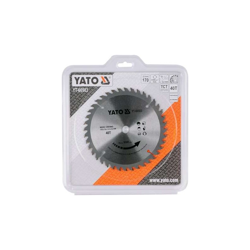 YT-60583 YATO Disc circular pentru lemn 170 x 16 x 3.2 mm, 40 dinti