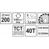 YT-60652 YATO Disc circular pentru lemn 210 x 30 x 3.2 mm, 40 dinti