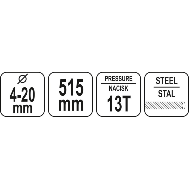 YT-22872 YATO Cutter cu cilindru hidraulic 4-20mm