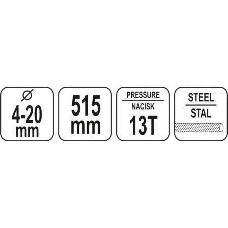 YT-22872 YATO Cutter cu cilindru hidraulic 4-20mm