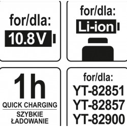 YT-82861 YATO Incarcator acumulator Li-Ion, tensiune 10.8 V.