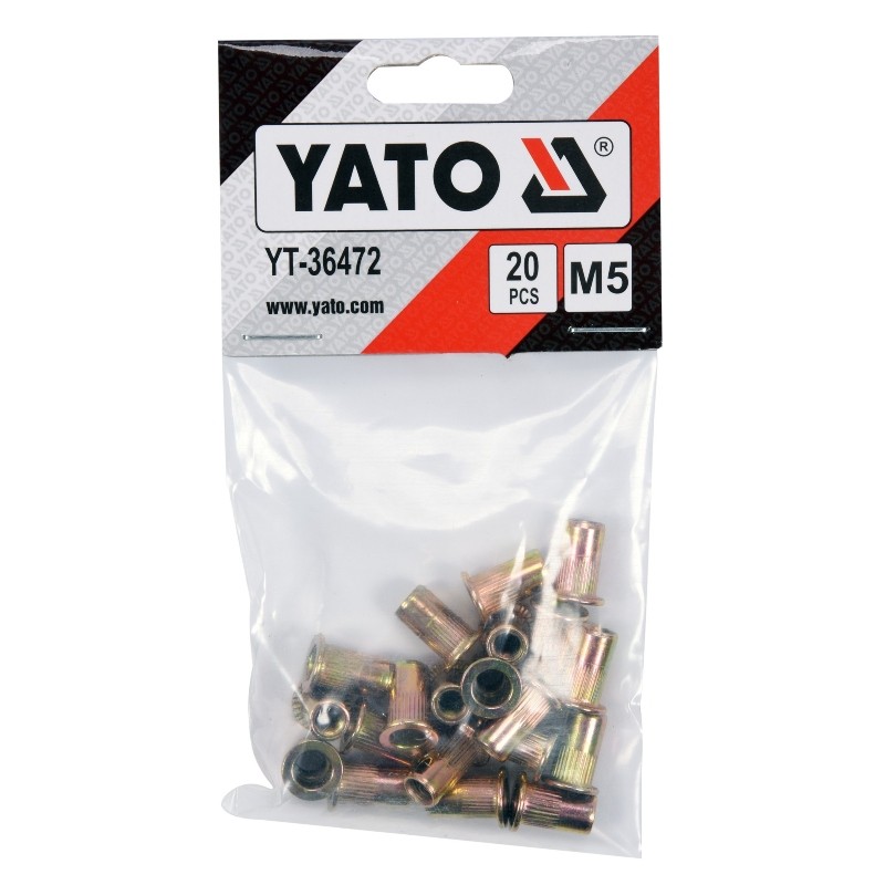 YT-36472 YATO Set 20 piulite nituibile, marime M5, lungime 13 mm