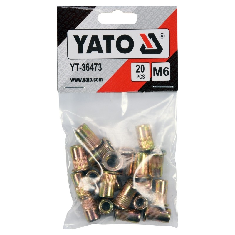 YT-36473 YATO Set 20 piulite nituibile, marime M6, lungime 15 mm