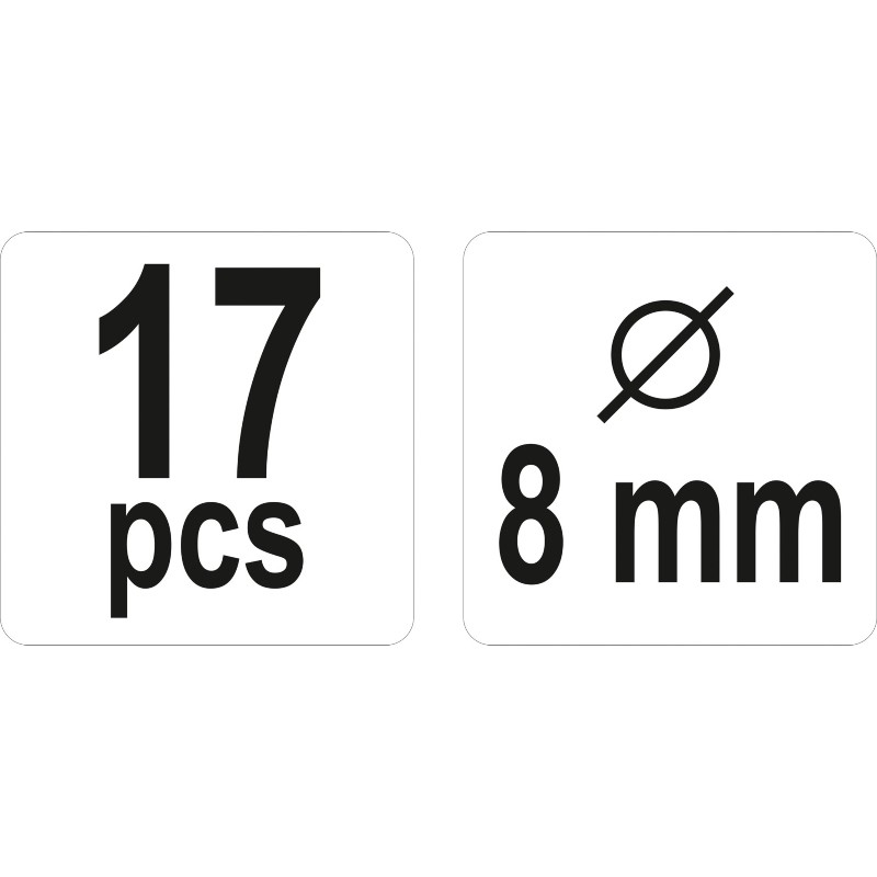 YT-44111 YATO Set pentru imbinari cu dibluri lemn, diametru 8 mm.