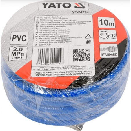 YT-24224 YATO Furtun aer 2 MPa, lungime 10 m, diametru 10 mm